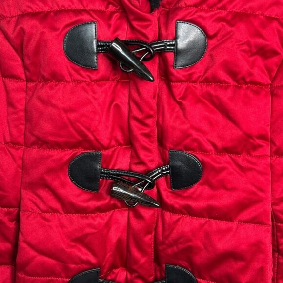 LAUREN Ralph Lauren Sherpa Collar Quilted Vibrant Holiday Red Vest Women's Sz M - Picture 7 of 12